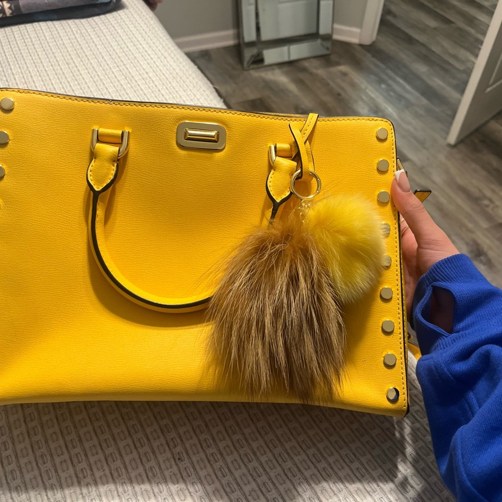 Michael Kors Yellow Tote with Gold Hardware and Smooth Leather